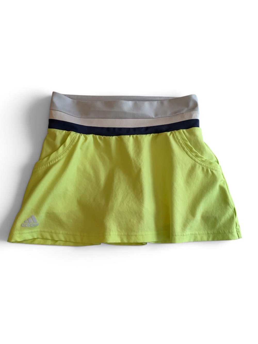Adidas Climate Tennis Skirt Skort Size XS Chartreuse Green Shorts Pockets